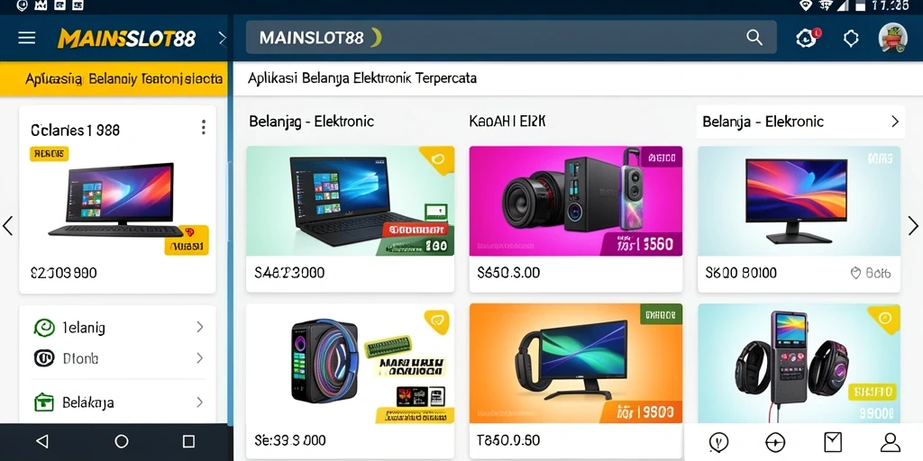 Tampilan antarmuka aplikasi MAINSLOT88 yang modern dan mudah digunakan.