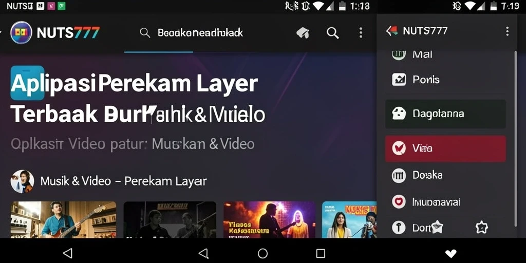 Perekam layar NUTS777 dengan antarmuka yang user-friendly.