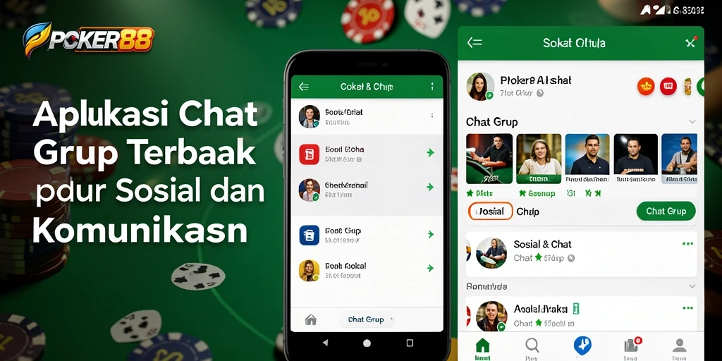 Antarmuka POKER88 menampilkan fitur chat grup yang responsif dan menarik.