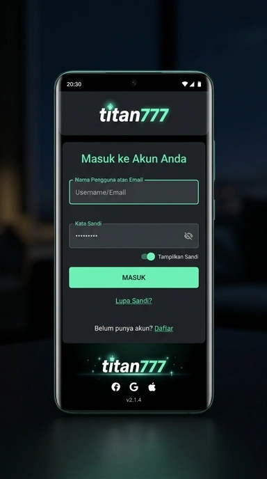 Tampilan halaman login titan777